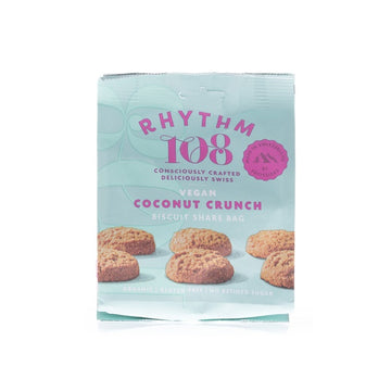 Rhythm 108 Swiss vegan coconut crunch biscuit share bag 135g